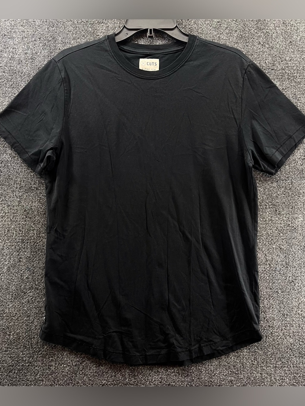 Cuts Shirt Mens Medium Black Pyca Pro Curve-Hem Crewneck Stretch Tee Casual